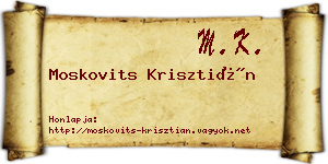 Moskovits Krisztián névjegykártya