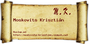 Moskovits Krisztián névjegykártya